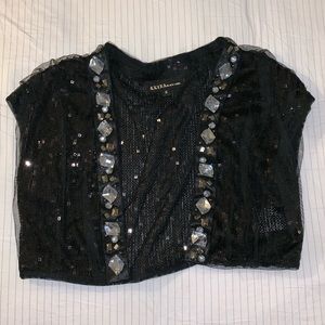 AKIRA Black Label Sequin and Beaded Shawl